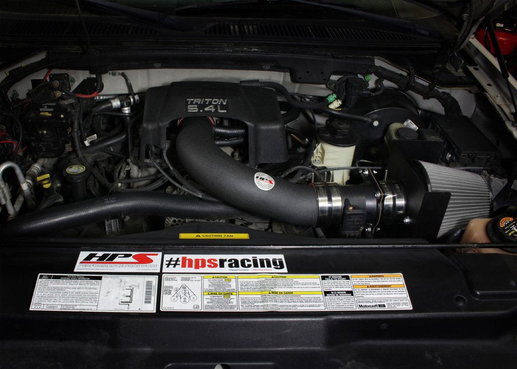 HPS Shortram Air Intake Kit 2004 Ford F150 Heritage 4.6L V8, Includes Heat Shield, Black