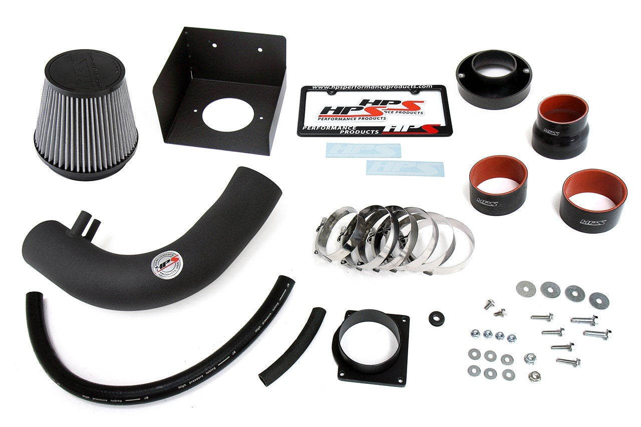 HPS Shortram Air Intake Kit 2004 Ford F150 Heritage 4.6L V8, Includes Heat Shield, Black