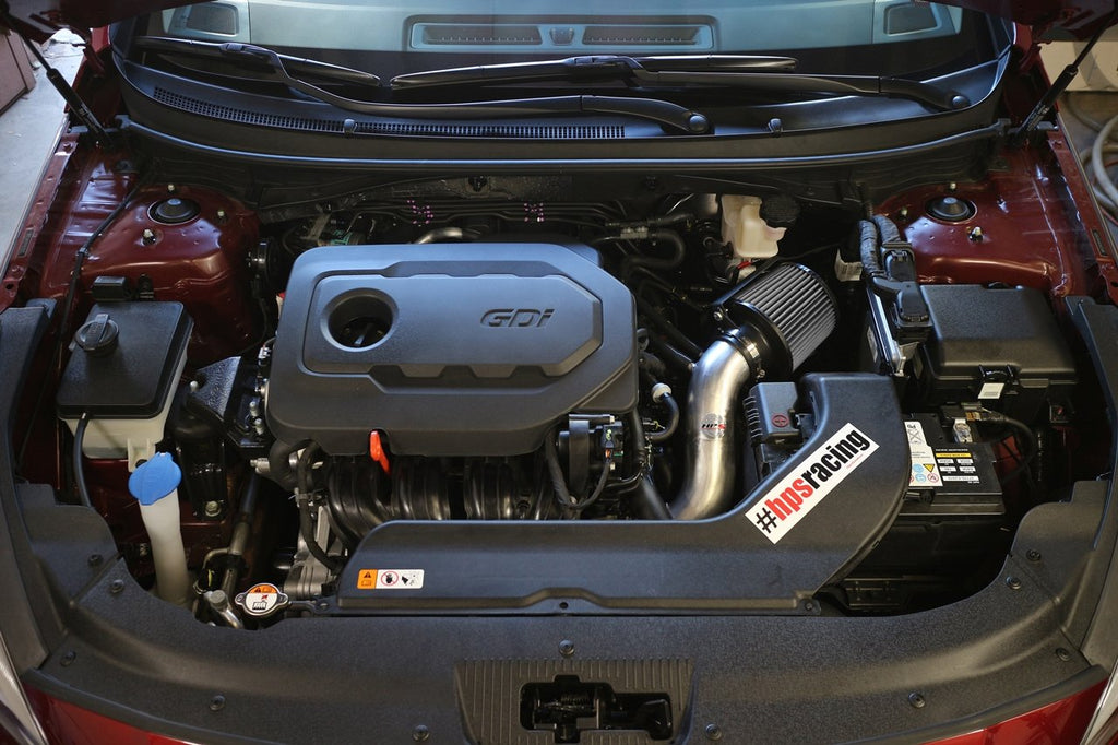 HPS Shortram Air Intake Kit 2016-2018 Kia Optima 2.4L Non Turbo, Includes Heat Shield, Red