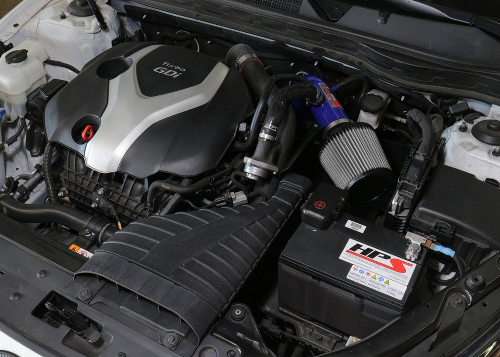 HPS Shortram Air Intake Kit 2011-2014 Hyundai Sonata 2.0L Turbo, Includes Heat Shield, Blue