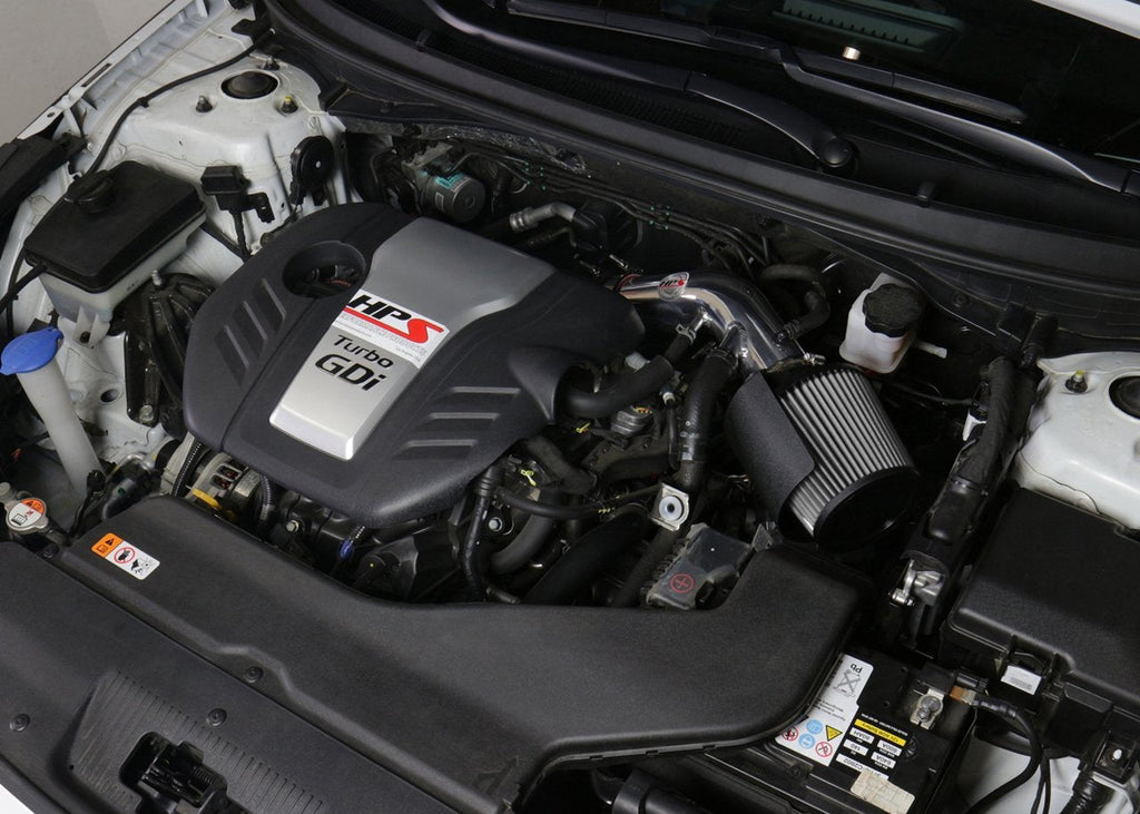 HPS Shortram Air Intake Kit 2016-2017 Kia Optima LX 1.6L Turbo, Includes Heat Shield, Blue