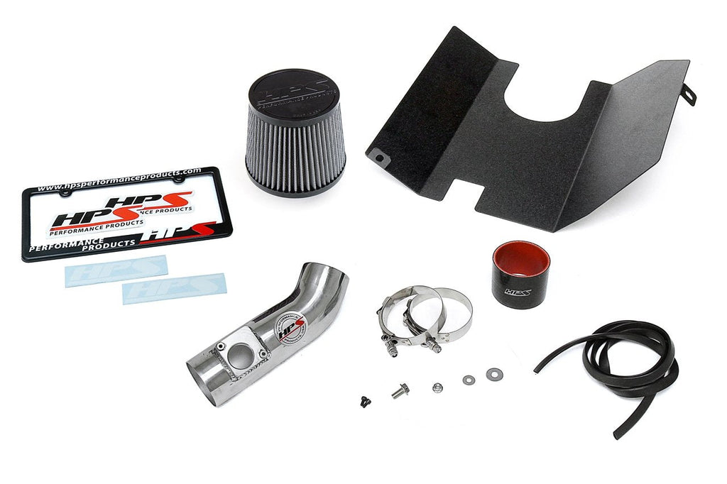 HPS Shortram Air Intake Kit 2006-2007 Subaru WRX 2.5L Turbo, Includes Heat Shield, Polish