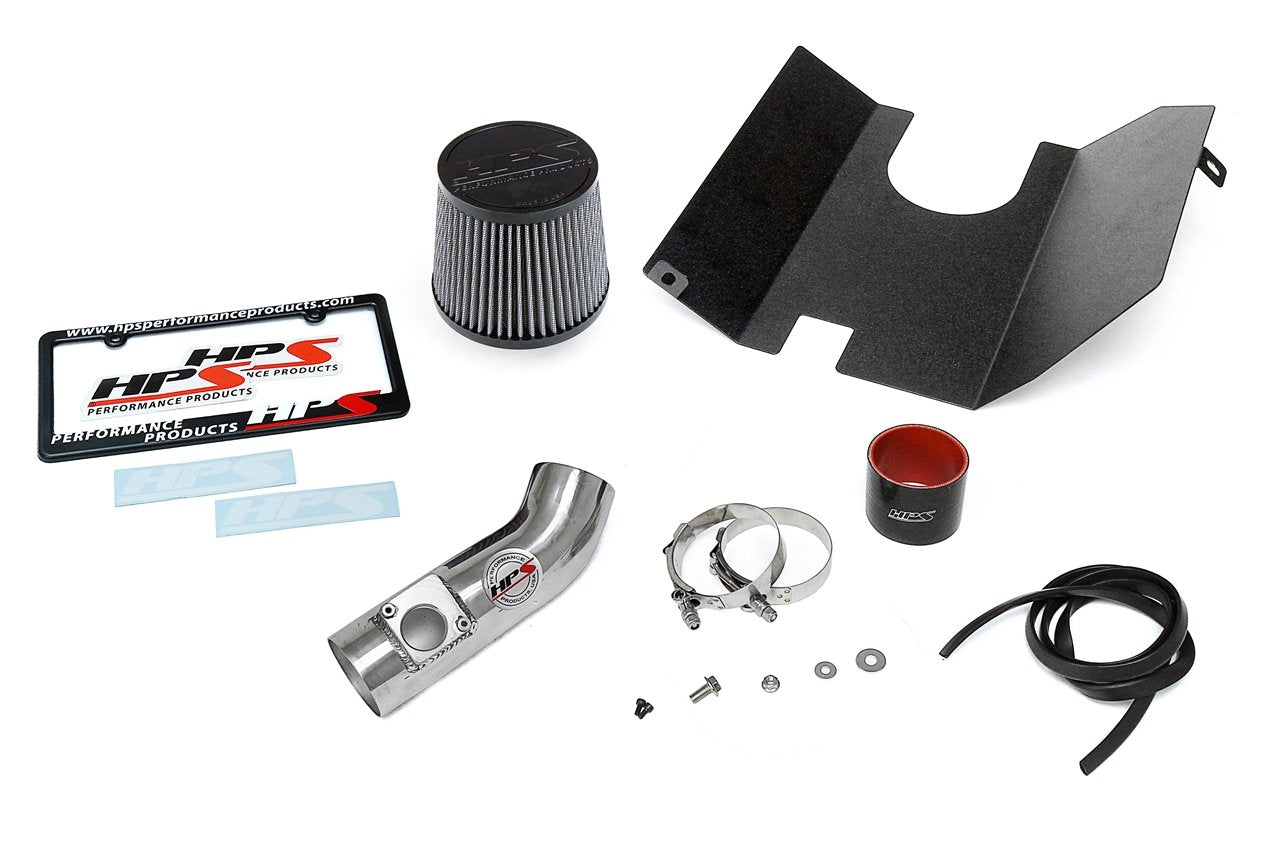 HPS Shortram Air Intake Kit 2006-2007 Subaru WRX 2.5L Turbo, Includes Heat Shield, Polish