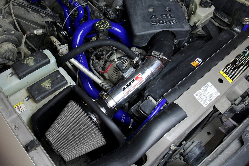 HPS Shortram Air Intake Kit 2004-2009 Mazda B4000 4.0L V6, Includes Heat Shield, Polish