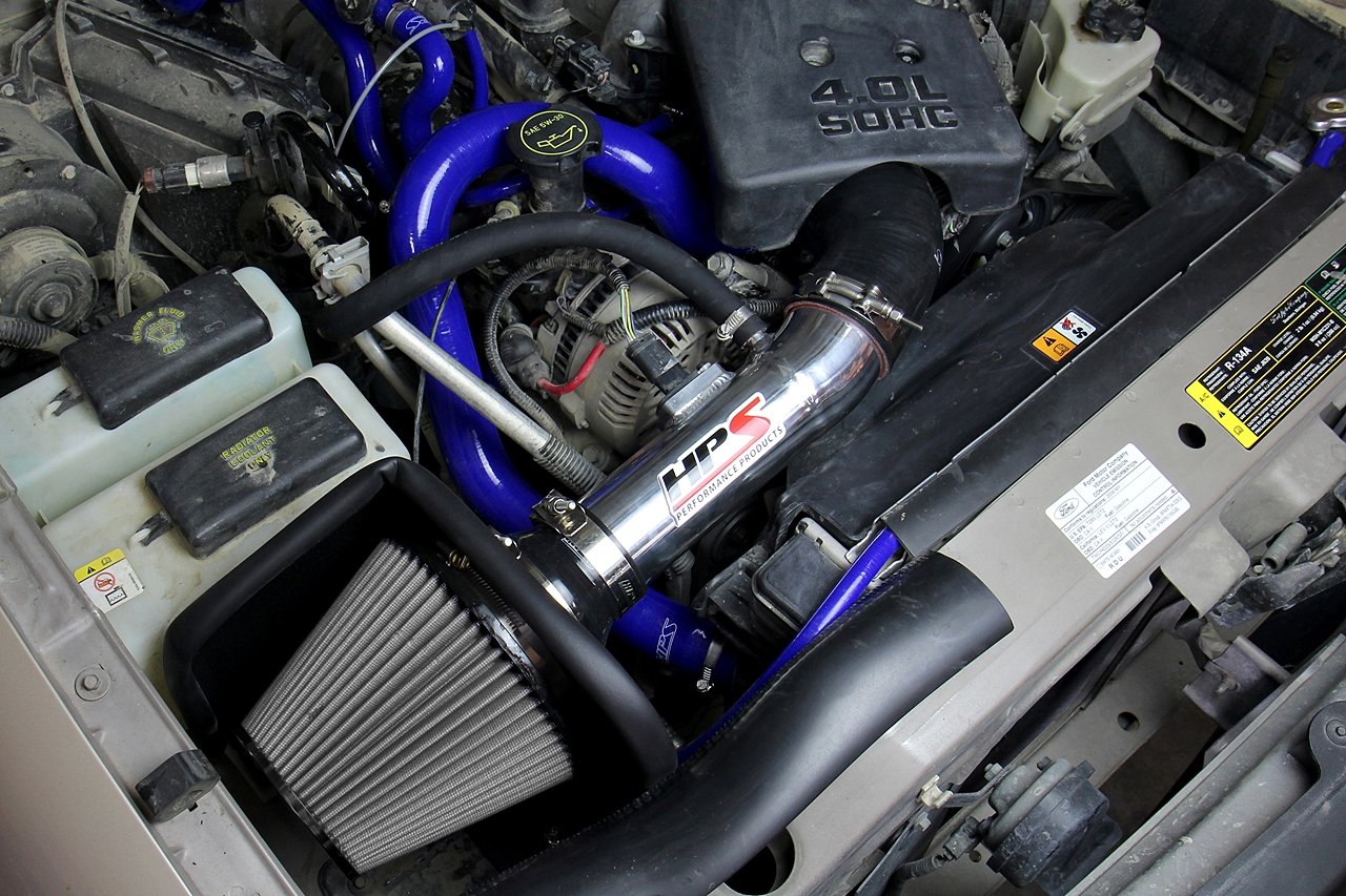 HPS Shortram Air Intake Kit 2004-2009 Mazda B4000 4.0L V6, Includes Heat Shield, Polish