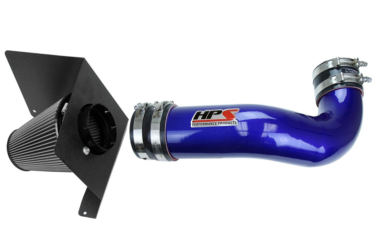 HPS Shortram Air Intake Kit 2007-2008 Chevy Tahoe 4.8L 5.3L V8, Includes Heat Shield, Blue