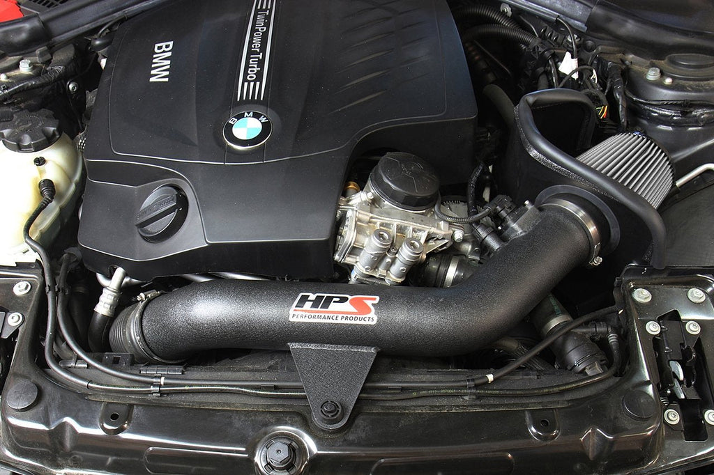 HPS Shortram Air Intake Kit 2013-2015 BMW 335i 335ix F31 F34 3.0L Turbo N55, Includes Heat Shield, Blue