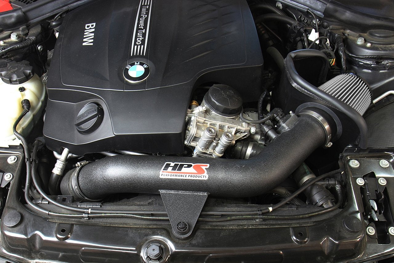HPS Shortram Air Intake Kit 2013-2015 BMW 335i 335ix F31 F34 3.0L Turbo N55, Includes Heat Shield, Blue