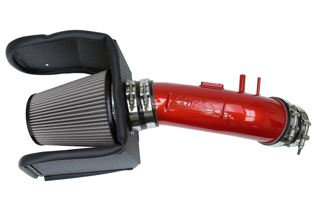 HPS Shortram Air Intake Kit 2008-2018 Lexus LX570 5.7L V8, Includes Heat Shield, Red