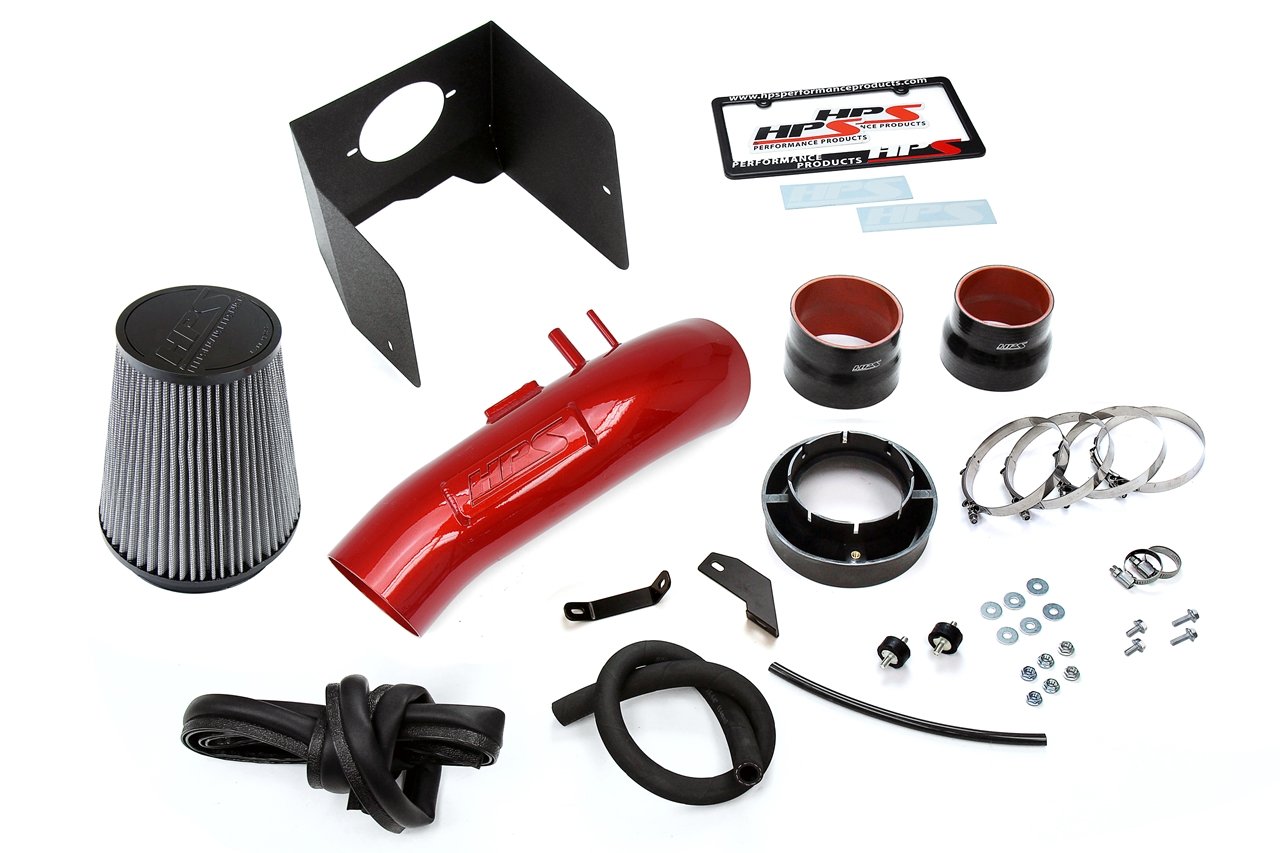 HPS Shortram Air Intake Kit 2008-2018 Lexus LX570 5.7L V8, Includes Heat Shield, Red