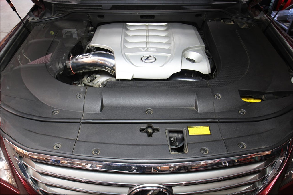 HPS Shortram Air Intake Kit 2008-2018 Lexus LX570 5.7L V8, Includes Heat Shield, Polish