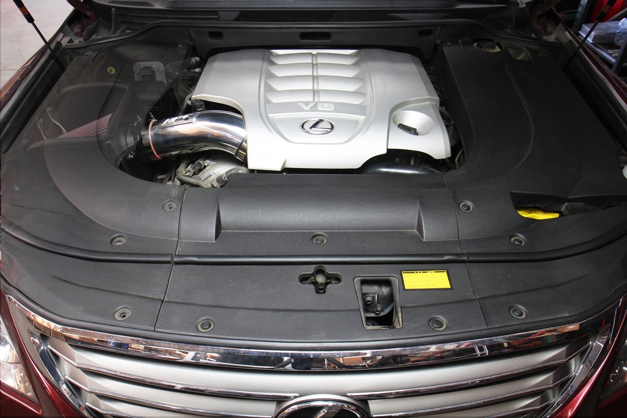 HPS Shortram Air Intake Kit 2008-2018 Lexus LX570 5.7L V8, Includes Heat Shield, Polish
