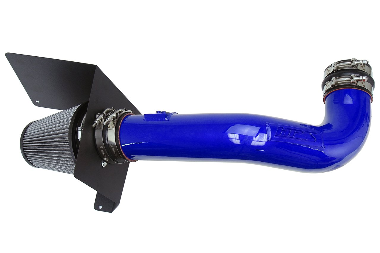HPS Shortram Air Intake Kit 2009-2013 Chevy Silverado 4.8L 5.3L 6.0L 6.2L V8, Includes Heat Shield, Blue