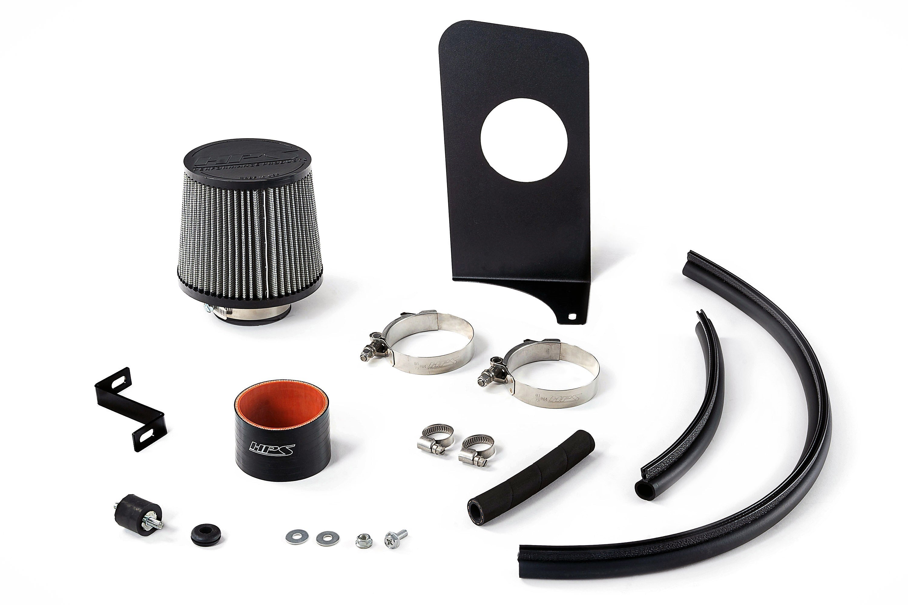 HPS Air Intake Kit with Heat Shield, 2003-2006 Honda Accord 2.4L without MAF sensor, 827-737
