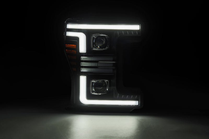 AlphaRex 17-19 Ford F-250/350/450/550 Super Duty PRO-Series Proj Headlights Alpha-Bk w/SS & DRL 880320