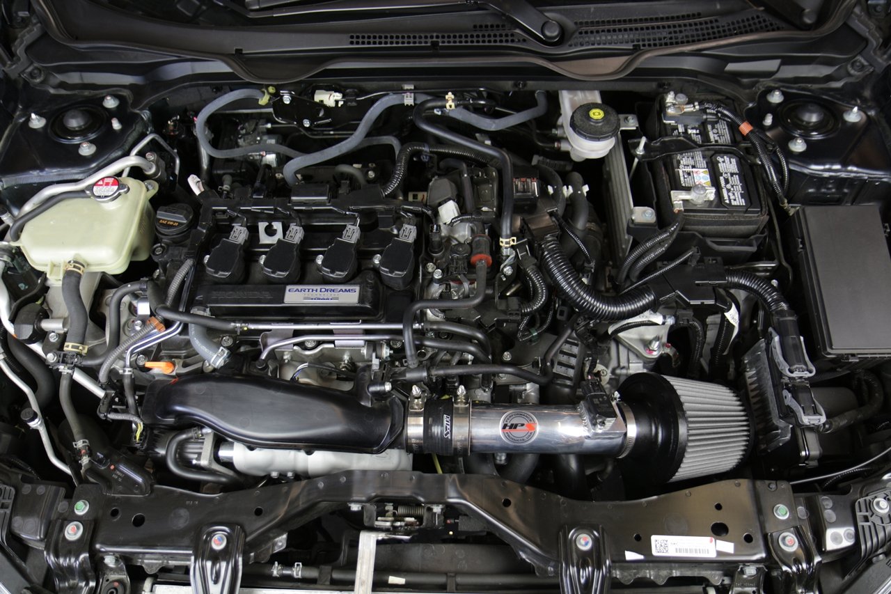 HPS Cold Air Intake Kit 2016-2020 Honda Civic Non Si 1.5T Turbo, Converts to Shortram, 837-602