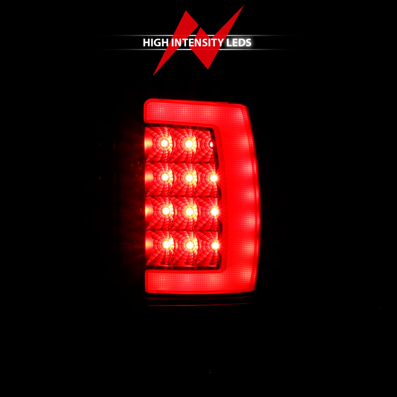 ANZO 1994-2001 Dodge Ram 1500 LED Taillights Plank Style Black w/Smoke Lens 311340