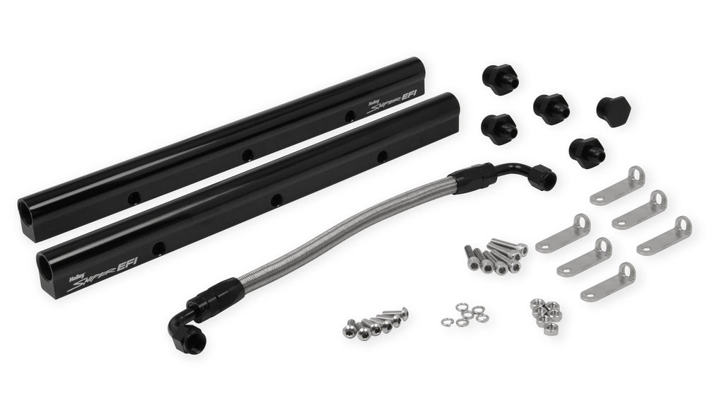 Hi-Ram Sheet Metal Fabricated Intake Manifold LS1/LS2/LS6 102mm Throttle Body opening + Fuel Rail Kit Black with Sniper logo
