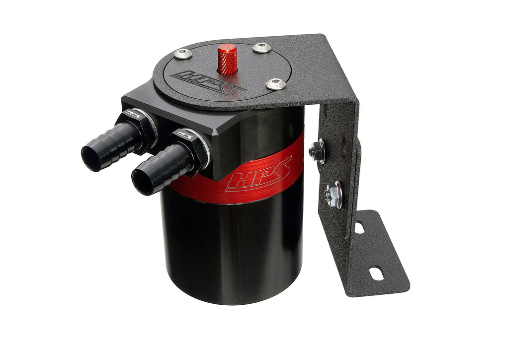 HPS Performance Aluminum Oil Catch Can Kit with Barb Adapters and Rubber Hoses