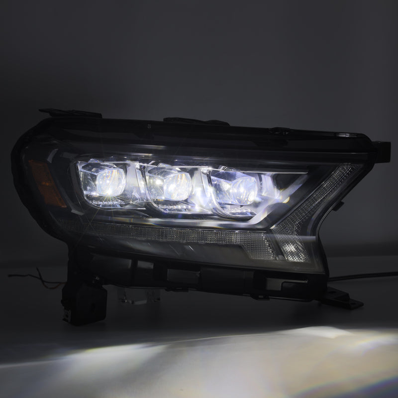 AlphaRex 19-21 Ford Ranger NOVA LED Proj Headlights Plank Style Black w/Activ Light/Seq Signal/DRL 880124