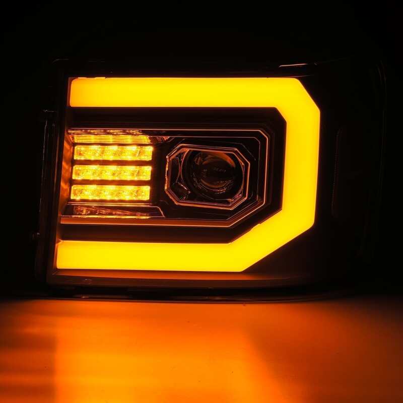 AlphaRex 07-13 GMC 1500HD PRO-Series Projector Headlights Plank Style Chrm w/Activ Light/Seq Signal 880604