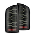 AlphaRex 07-08 Dodge Ram1500/07-09 Dodge Ram 2500+3500 Luxx-Series LED Tail Lights(Pair) Alpha Black 641050