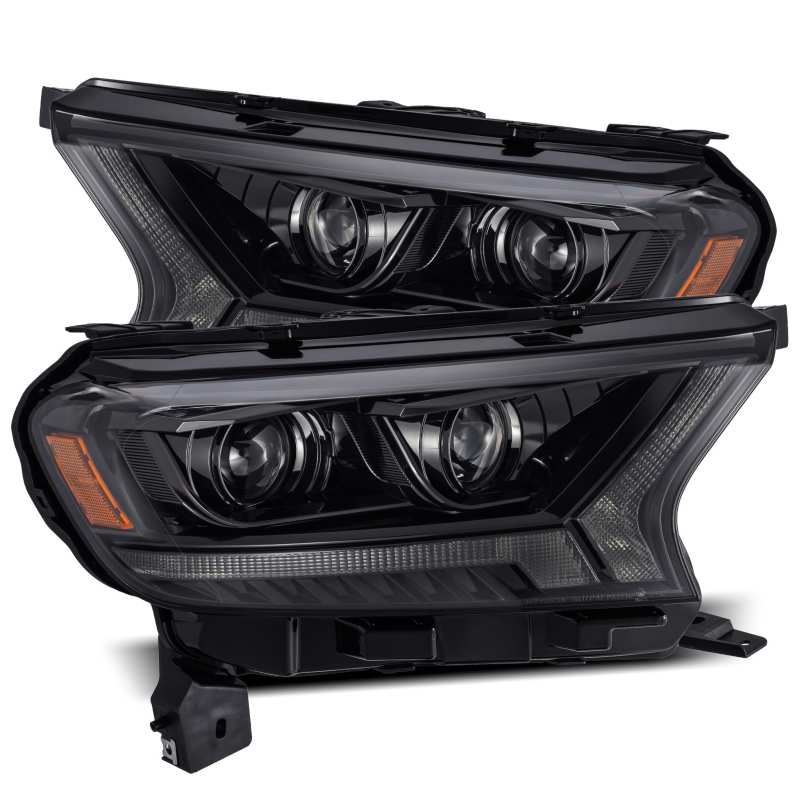 AlphaRex 2019+ Ford Ranger PRO-Series Proj Headlights Plank Style Alpha Black w/Seq Signal/DRL 880119