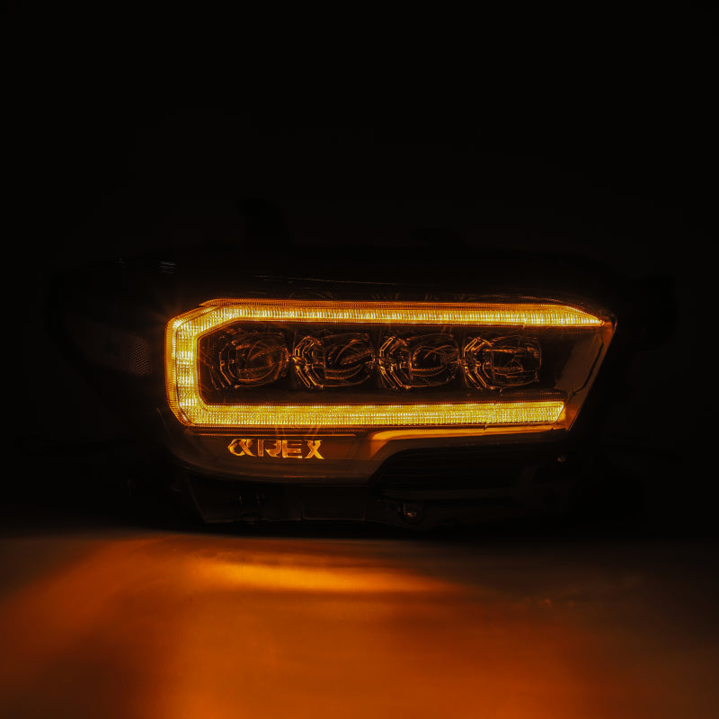 AlphaRex 16-20 Toyota Tacoma NOVA LED Projector Headlight Plank Style Alpha Black w/Activation Light 880705