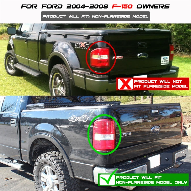 SPYDER Xtune Ford F150 Styleside 04-08 (Not Fit Heritage & SVT) LED Tail Lights Black ALT-ON-FF15004-LED-BK 5012890