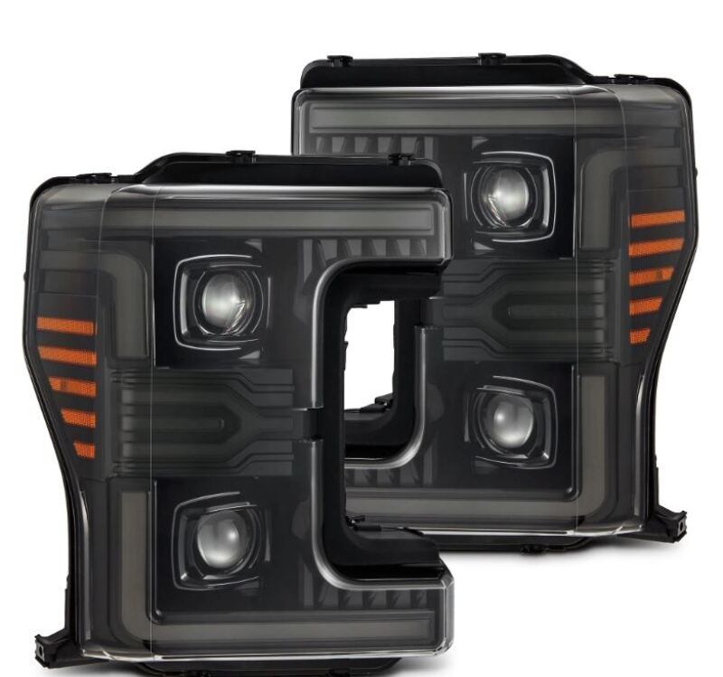 AlphaRex 17-19 Ford F-250/350/450/550 Super Duty LUXX-Series LED Proj Headlights Alpha-Blk SS/SBDRL 880322