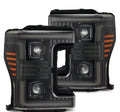 AlphaRex 17-19 Ford F-250/350/450/550 Super Duty LUXX-Series LED Proj Headlights Alpha-Blk SS/SBDRL 880322