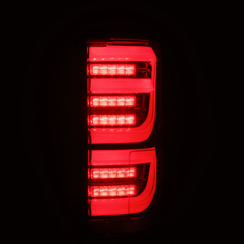AlphaRex 15-20 Ford F-150 Luxx LED Tail Lights (Pair) Black/Red (Not For Blind Spot Sensor Models) 652050