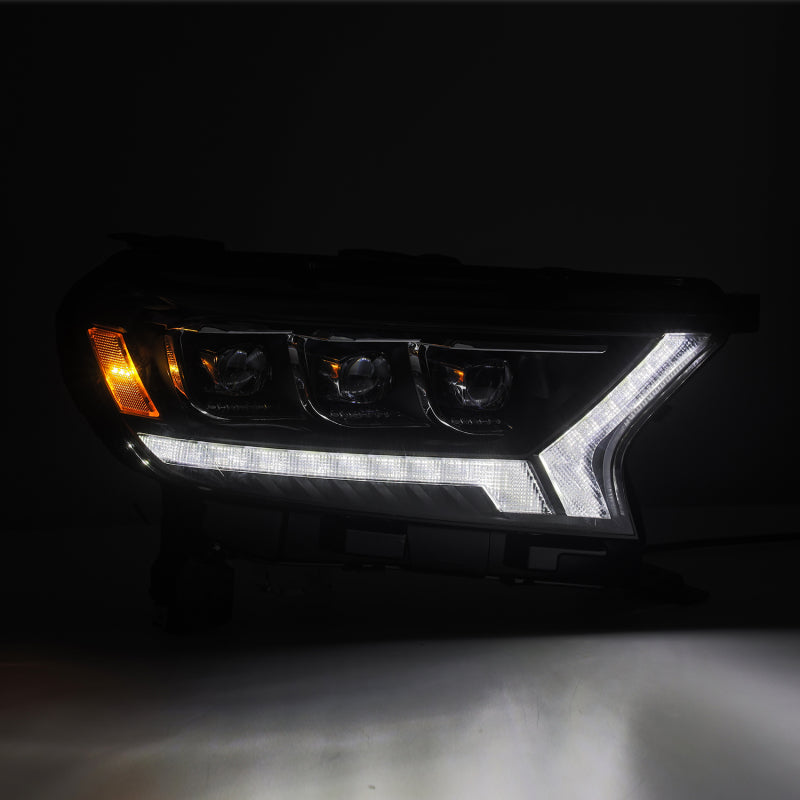 AlphaRex 19-21 Ford Ranger NOVA LED Proj Headlights Plank Style Black w/Activ Light/Seq Signal/DRL 880124