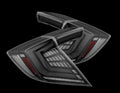 AlphaRex 16-21 Honda Civic Hatchback/ Type-R FK8 Nova-Series LED Tail Lights (Pair) - Alpha Black 676000