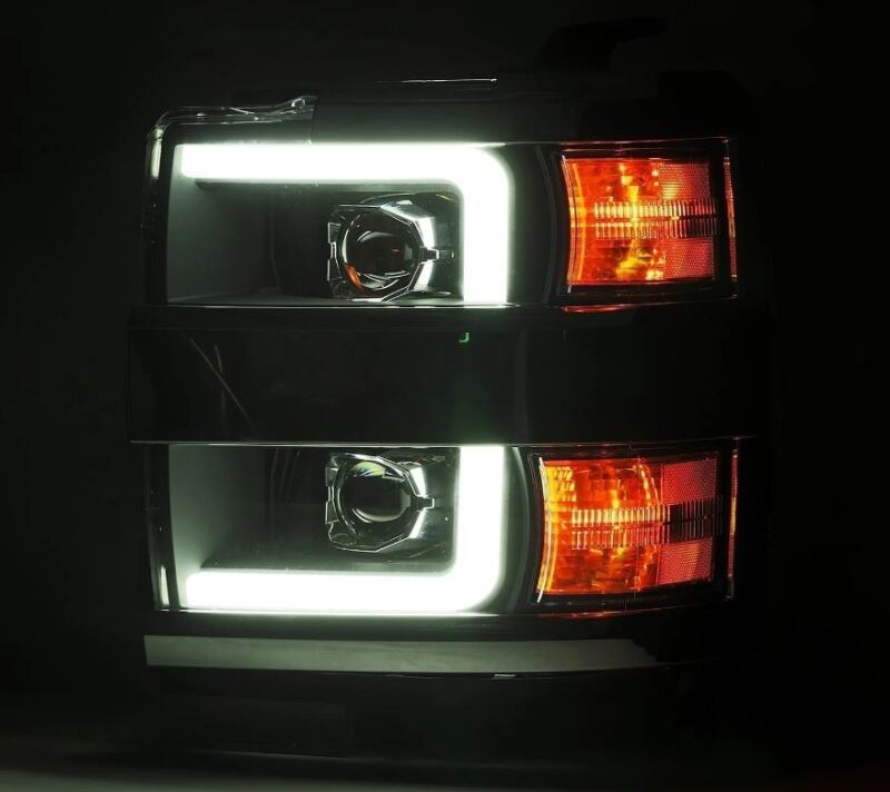 AlphaRex 15-19 Chevy Silverado 2500/3500 LUXX-Series Proj. Headlights Chrome w/Actv SeqSig & DRL 880099