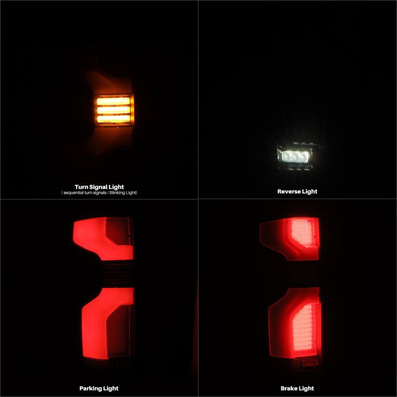 AlphaRex 19-24 Chevy Silverado 1500 / 20-24 2500HD/3500HD LUXX-Series LED Tail Lights Alpha Black 620078