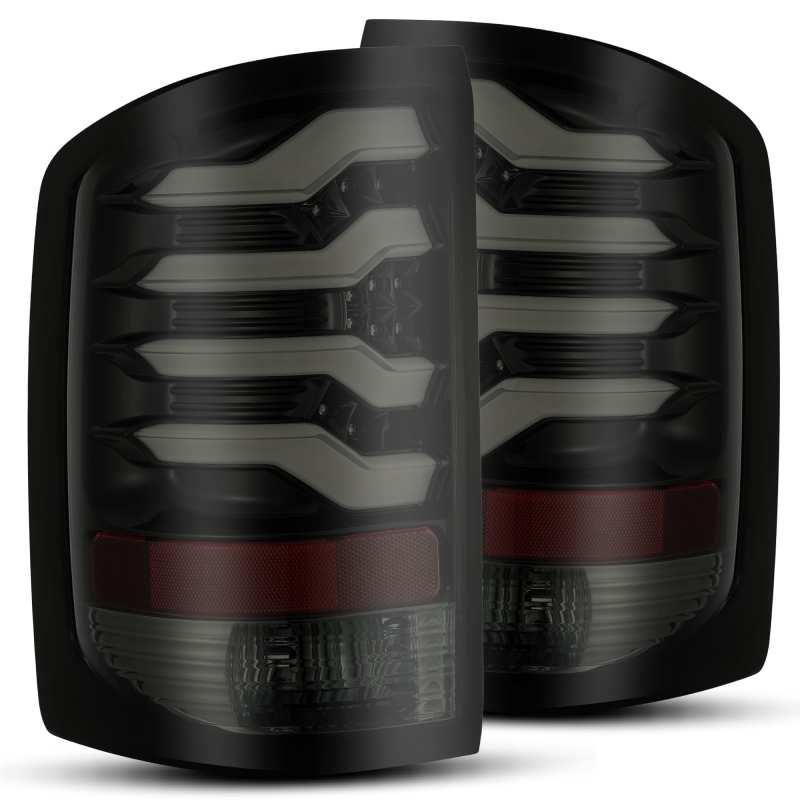 AlphaRex 14-18 GMC Sierra 1500 PRO-Series LED Tail Lights Jet Black 630010