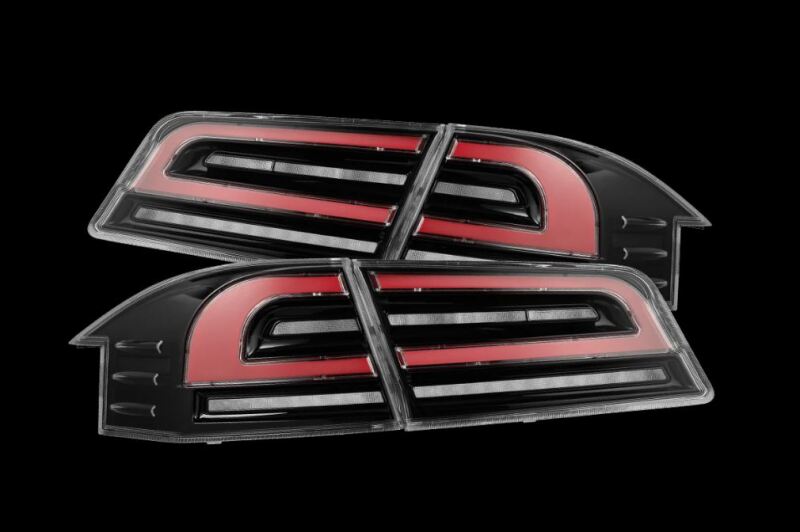 AlphaRex 12-21 Tesla Model S LUXX-Series LED Tail Lights - Black/Red 601130