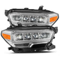 AlphaRex 16-20 Toyota Tacoma NOVA LED Projector Headlights Plank Style Chrome w/Activation Light 880706
