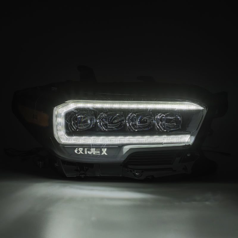 AlphaRex 16-20 Toyota Tacoma NOVA LED Projector Headlight Plank Style Alpha Black w/Activation Light 880705