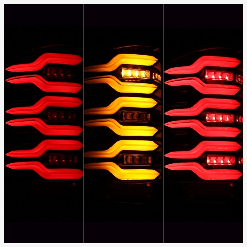 AlphaRex 14-18 Chevy Silverado 1500 Luxx-Series LED Tail Lights Alpha-Black w/Activ Light/Seq Signal 620040