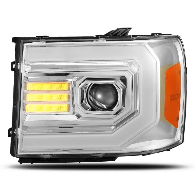 AlphaRex 07-13 GMC 1500HD PRO-Series Projector Headlights Plank Style Chrm w/Activ Light/Seq Signal 880604