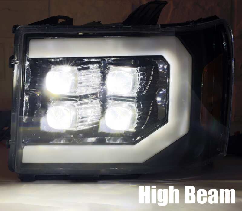 AlphaRex 07-13 GMC 1500HD NOVA LED Proj Headlights Plank Style Chrome w/Activ Light/Seq Signal/DRL 880608