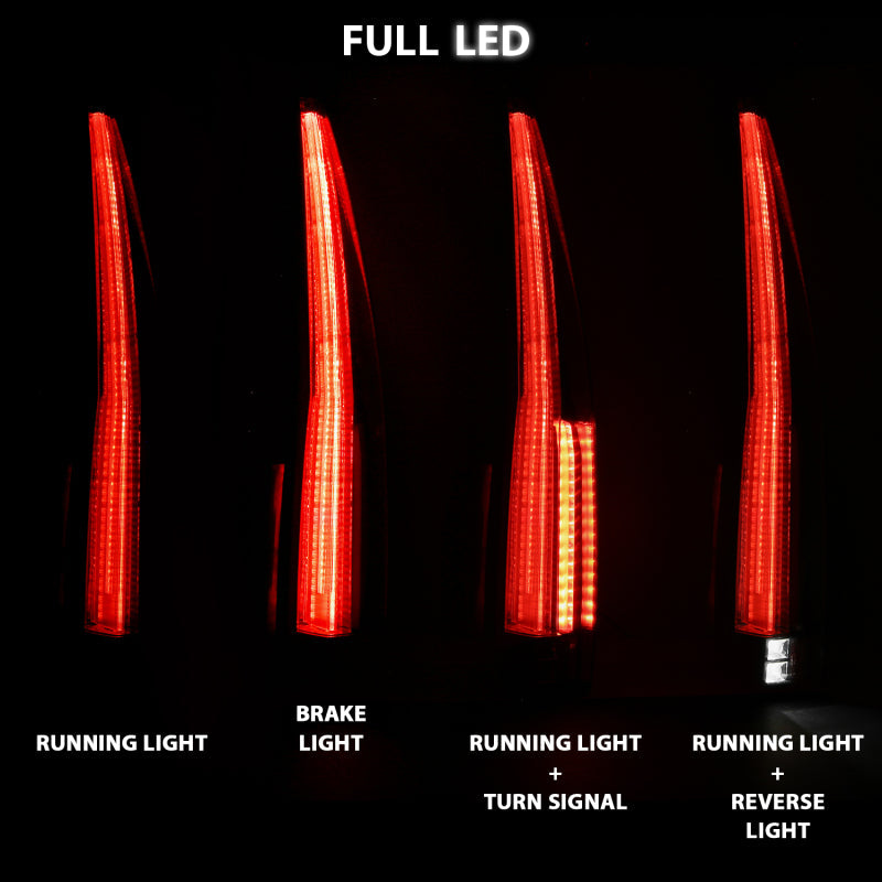 ANZO 2007-2014 Chevrolet TahOE Led Taillights Red/Clear 311297