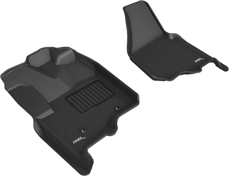 3D MAXpider 12-16 Ford F-250 350 450 Bucket Seats No Floor Shift Kagu 1st Row Floormats - Black L1FR09011509