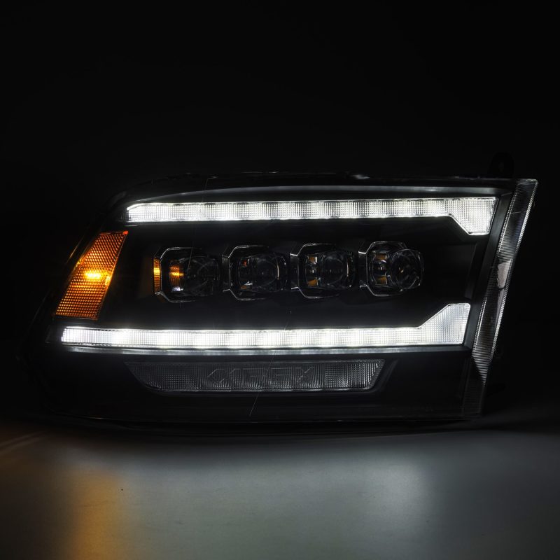 AlphaRex 09-18 Dodge Ram 2500 NOVA LED Proj Headlights Plank Style Design Black w/ Activation Light 880555
