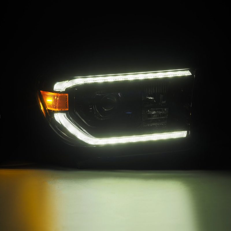 AlphaRex 07-13 Toyota Tundra / 08-17 Sequoia LUXX LED Proj HL Alpha-Blk w/Actv Light Seq. Sig + DRL 880825