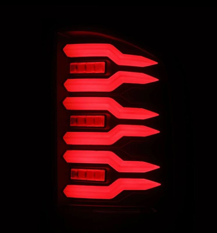 AlphaRex 07-14 Chevrolet Silverado 1500/2500HD/3500HD Luxx-Series LED Tail Lights Blk w/Smoked Lens 620080