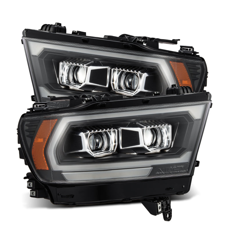 AlphaRex 19-22 Dodge Ram 1500 PRO-Series Projector Headlights Black w/Seq Signal/DRL 880574