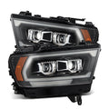 AlphaRex 19-22 Dodge Ram 1500 LUXX LED Proj Headlights Black w/Seq Activation Light/Seq Signal/DRL 880576